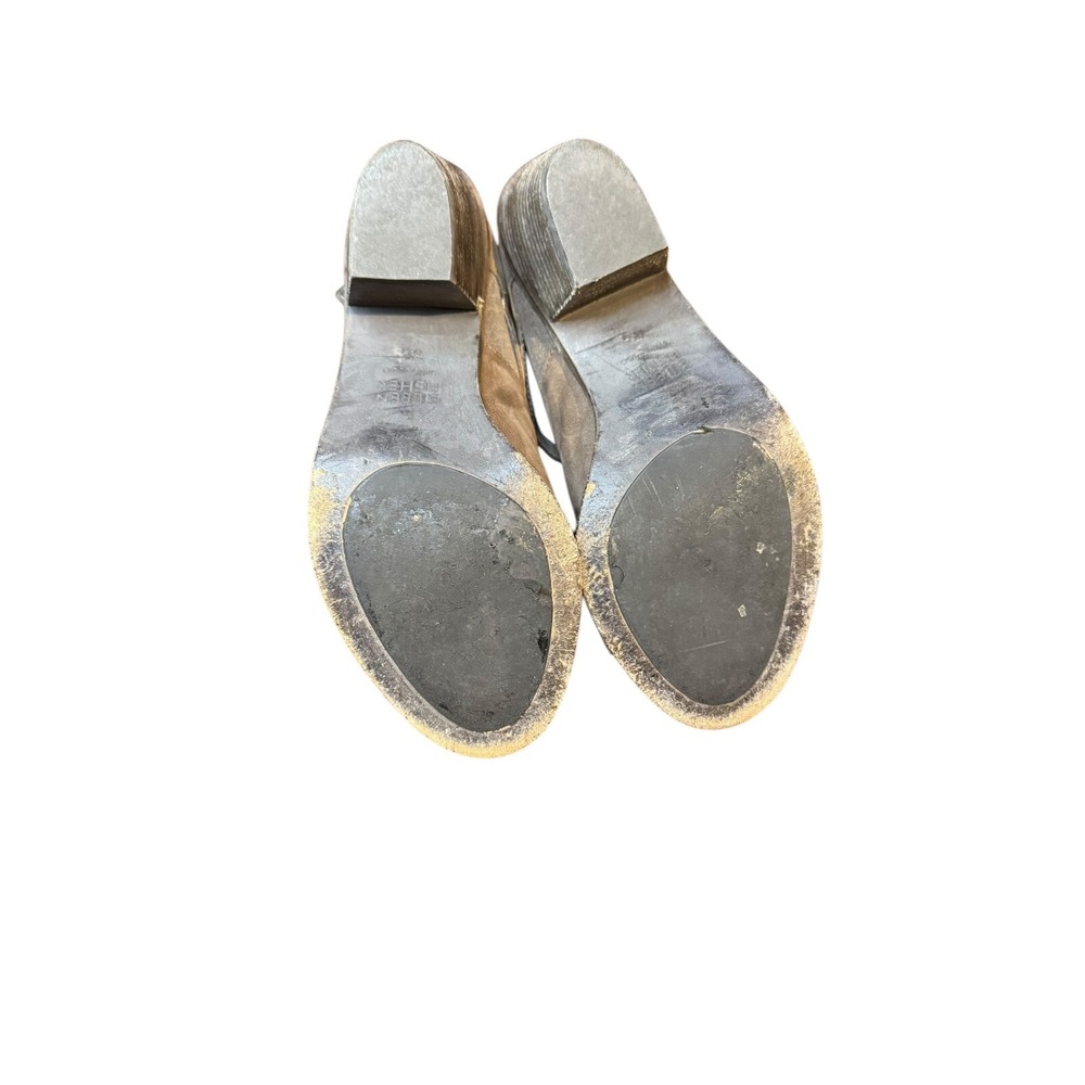 Eileen Fisher Womens Sandals Vero Cuoio Leather Peep Toe Back Zip Heeled 8.5M‎ - Picture 7 of 9